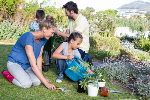 State-of-the-art lawn care equipment in use